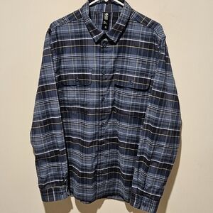 Mountain Hardwear Blue Plaid Casual Button Down Shirt